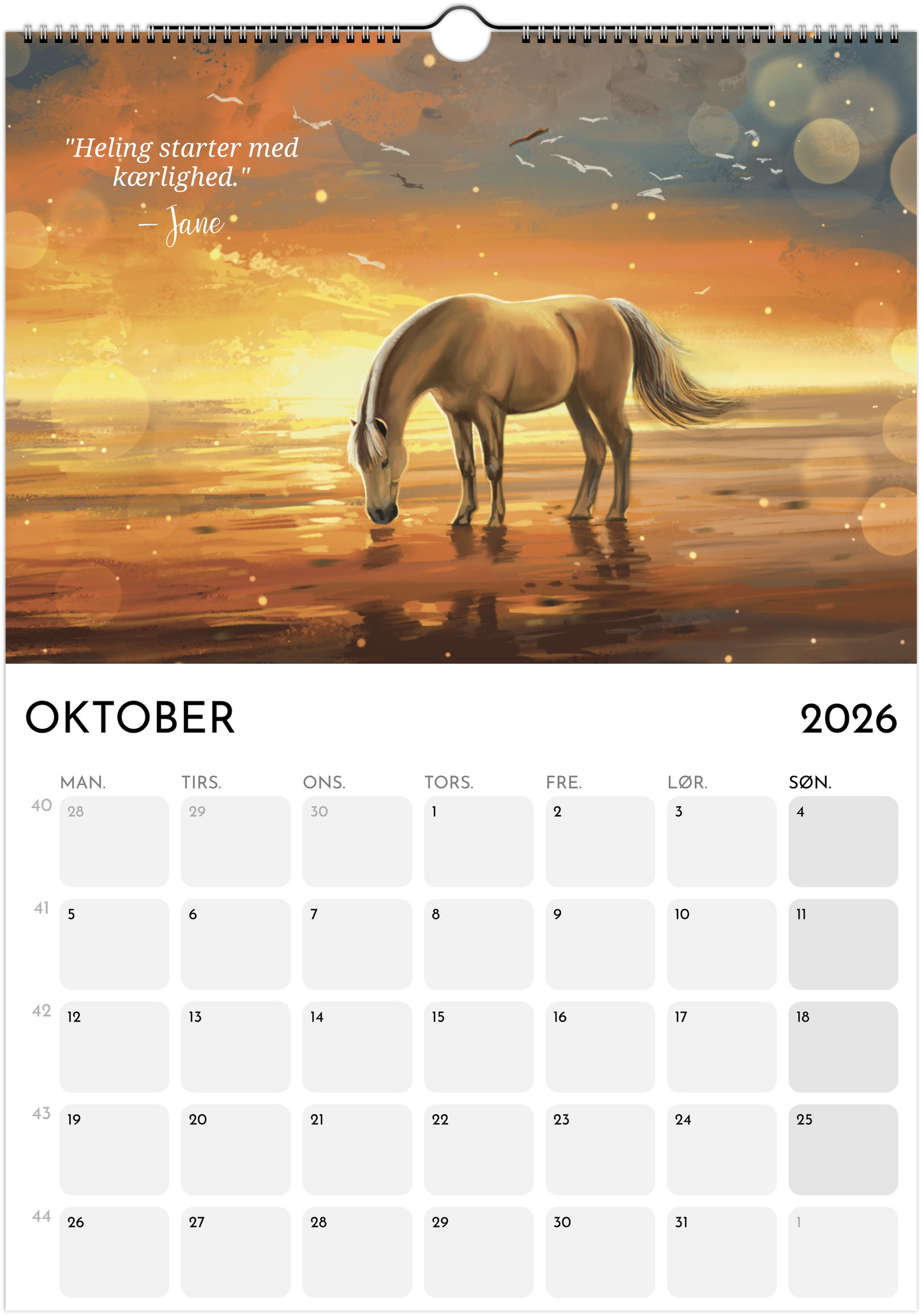 2026 kalender - Messages from the Horses