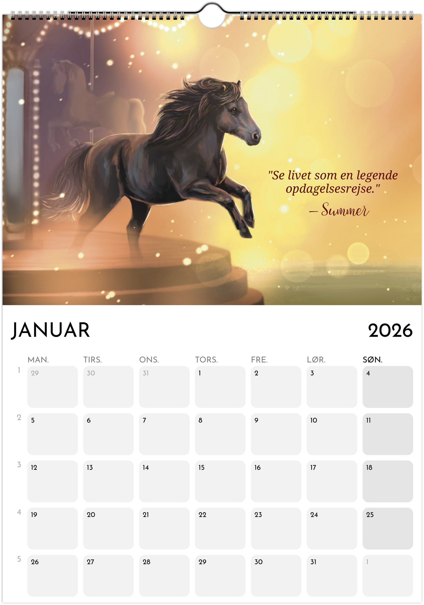 2026 kalender - Messages from the Horses